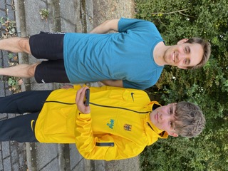 Linus Valnion mit Trainer Sebastian Groß